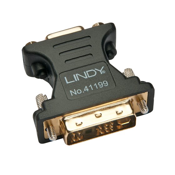 41199 cambiador de género para cable VGA DVI-I Negro, Oro