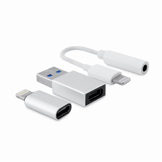 KIT DE CONECTIVIDAD IPHONE/IPAD (LIGHTNING-JACK LIGHTNING-USBC USBC-LIGHTNING)