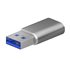 Mini Adaptador USB 3.2 Gen2 / USB 2.0 3A, Tipo USB-C/H-A/M, Gris