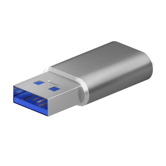 Mini Adaptador USB 3.2 Gen2 / USB 2.0 3A, Tipo USB-C/H-A/M, Gris