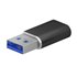 Mini Adaptador USB 3.2 Gen2 / USB 2.0 3A, Tipo USB-C/H-A/M, Negro