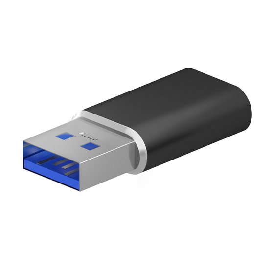 Mini Adaptador USB 3.2 Gen2 / USB 2.0 3A, Tipo USB-C/H-A/M, Negro