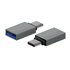Mini Adaptador Aluminio USB 3.2 Gen1 3A, Tipo USB-C/M-A/H, Gris