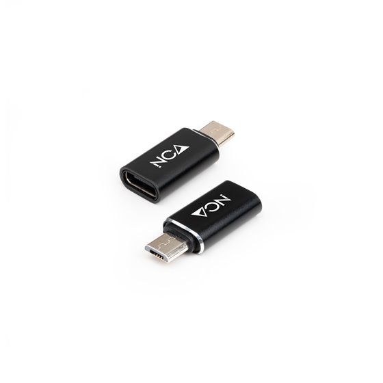 Adaptador Micro USB a USB-C, Micro B/M- USB-C/H, Negro