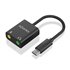 Conversor USB-C a Audio 48KHz, USB-C/M-2xJack 3.5/H, Negro, 10 cm