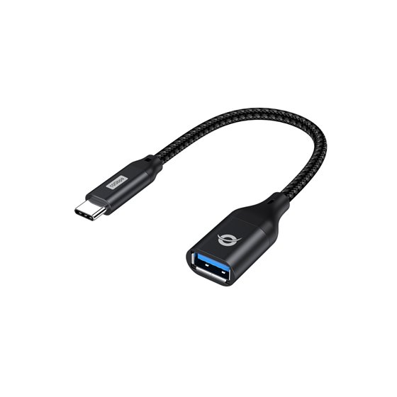 ABBY18B cambiador de género para cable USB-C USB-A Negro