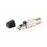 121172 conector RJ-45 Negro, Acero inoxidable