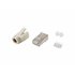 121182 conector RJ-45 Acero inoxidable, Transparente, Blanco
