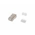 121147 conector RJ-45 Acero satinado, Transparente