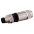 FWP-IOPLUGM-M8 conector M8 3-Pin Negro, Acero inoxidable