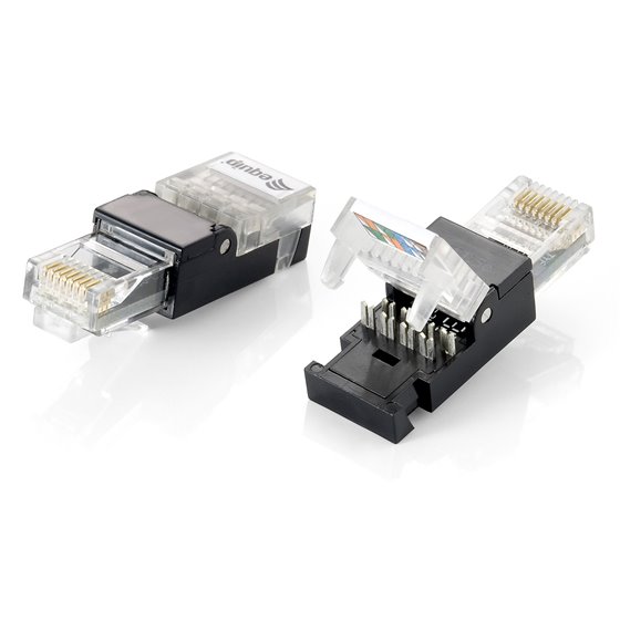121163 conector RJ-45 Negro, Transparente