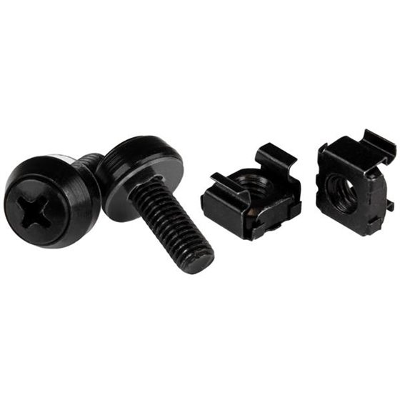 Paquete de 50 Tornillos y Tuercas Enjauladas Cage Nuts M6x12mm - Negro