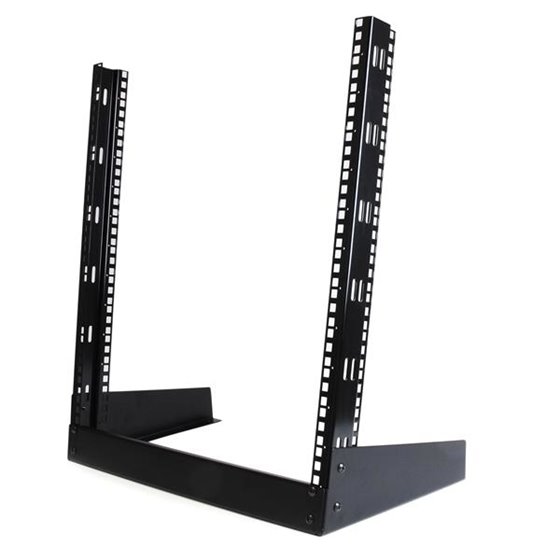 Rack Armario Bastidor Abierto de Escritorio Desktop Sobremesa de 2 Columnas 12U 0,5m Negro