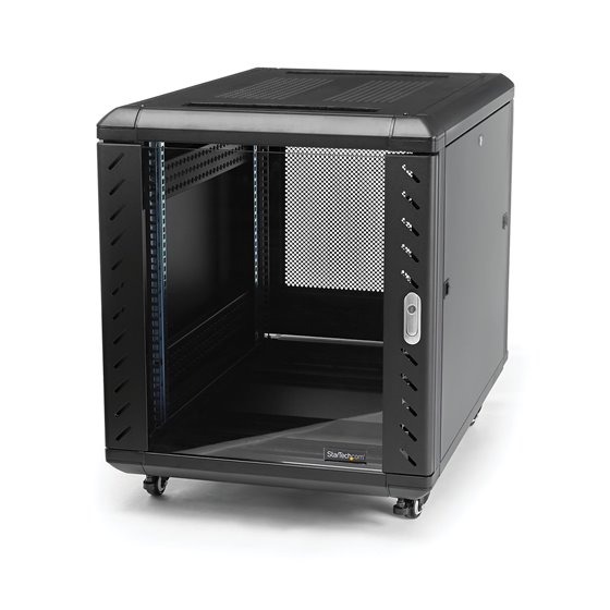Armario Rack para Servidores 12U 19" 4 Columnas - Rack de Servidores con Cerradura y Seguro - Rack con Ruedas y Carriles de Mont