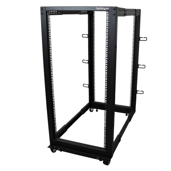 Rack 25U Móvil de Marco Abierto de 4 Columnas para Servidores - Rack de Cuatro Columnas 19 Pulgadas para Equipo de Red e Informá