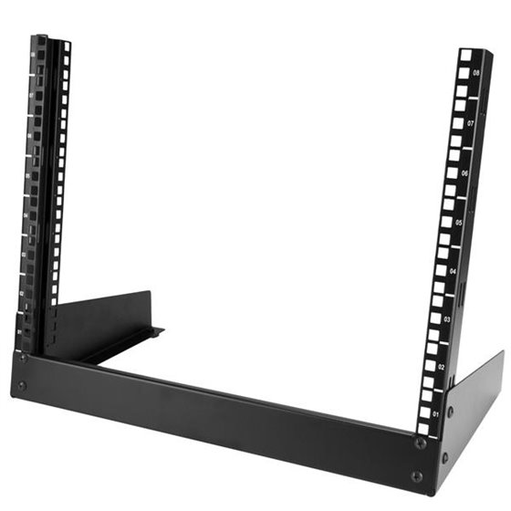 Rack de Sobremesa de 8U de 2 Columnas - Armario Rack de Servidores con Marco Abierto