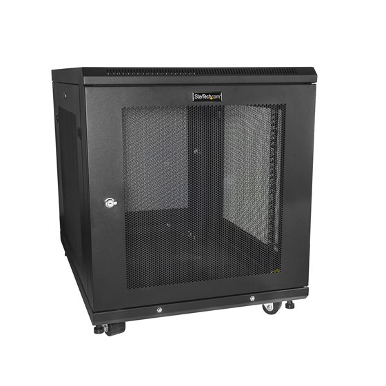 Armario Rack para Servidores 12U 19" 4 Columnas - Rack de Servidores con Cerradura y Seguro - Rack con Ruedas y Carriles de Mont