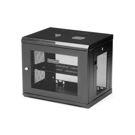 Armario Rack de Pared para Servidores 9U 19"2 Columnas y Estante 1U - Rack de Servidores de Montaje en Pared - Rack Ventilado pa
