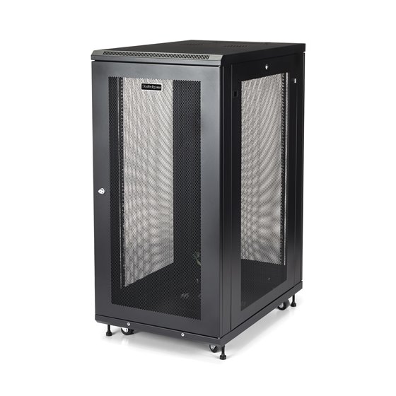 Armario Rack para Servidores 24U 19" 4 Columnas - Rack de Servidores con Cerradura y Seguro - Rack con Ruedas y Carriles de Mont