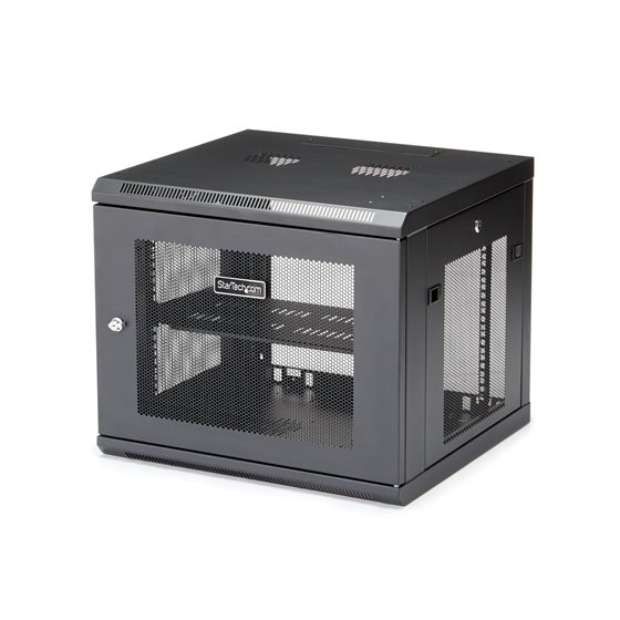 Armario Rack de Pared para Servidores 9U 19"4 Columnas y Estante 1U - Rack de Servidores de Montaje en Pared - Rack Ventilado pa