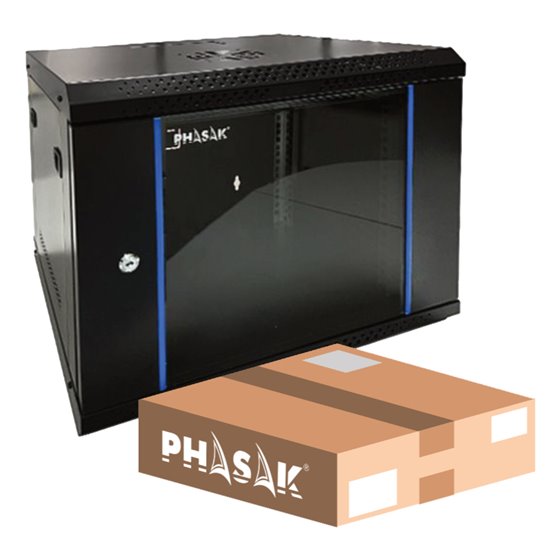 PHO 2212D armario rack 12U Bastidor de pared Negro