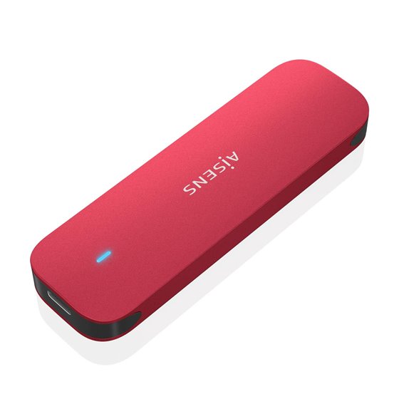 ASM2-027RED caja para disco duro externo Caja externa para unidad de estado sólido (SSD) Rojo M.2