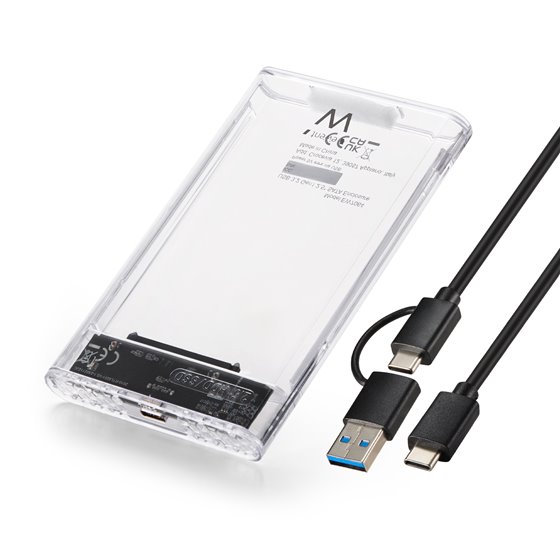 EW7064 caja para disco duro externo Caja externa para unidad de estado sólido (SSD) Transparente 2.5"