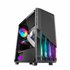 MC-X2, Caja PC Gaming ATX, Frontal Acero FRGB, 2 Ventiladores 12cm FRGB, Ventana Lateral Completa, Negro