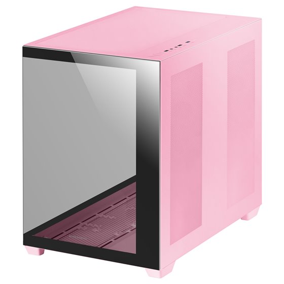 MCV4 Rosa, Torre Gaming Custom XXL E-ATX, Ventana Cristal Templado Lateral y Frontal Sin Marco, Estructura Modular Doble Cámara