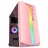 MC-S1, Caja PC Compacta Gaming Micro-ATX, Iluminación ARGB 12 Modos, Ventilador FRGB, Ventana Lateral Completa RGB, Rosa