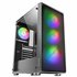 MC-F, Semitorre Gaming ATX, Ventana Completa Cristal Templado, Frontal Metal-Mesh, 4X Ventiladores ARGB 120mm, Negro