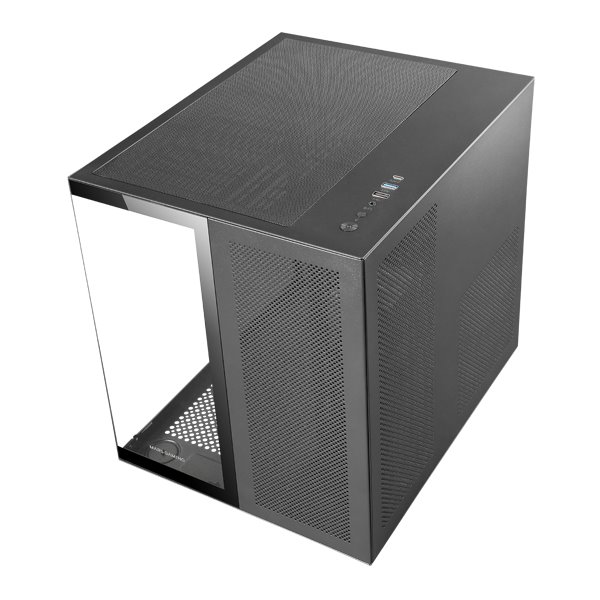 MC-NOVAM, Caja Compacta Custom MicroATX, Doble Ventana Cristal Templado Continuo, Estructura Modular Doble Cámara, Rejilla Front