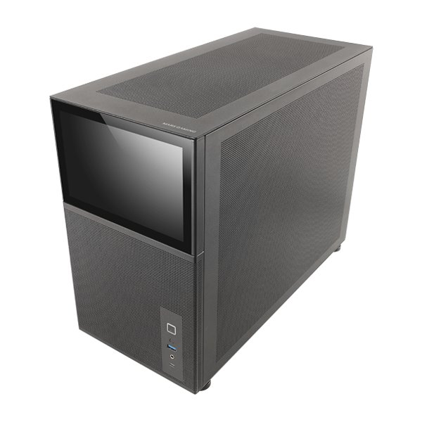 MC-LCD, Caja PC Compacta Micro-ATX, Pantalla LCD IPS 8", Rejilla Mesh Lateral, Superior y Frontal, Ventana Lateral Cristal Templ