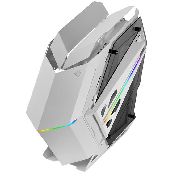 MC-TITAN, Caja Gaming RGB XXL ATX, Doble Tira LED e Iluminación Frontal ARGB, Hub Iluminación + Mando a Distancia, Compatible co