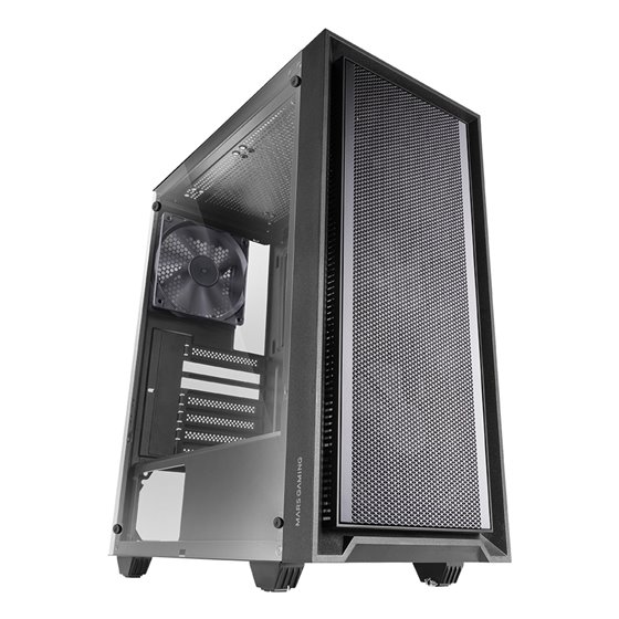 MC-PMAX, Caja Profesional ATX, 4x Ventiladores FDB 120mm, Panel Frontal Mesh, Ventana Lateral Cristal Templado, Semitorre PC con