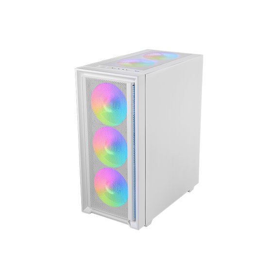 MC-AIR, Caja Gaming ATX, 4x Ventiladores FRGB Rainbow 120mm, Panel Frontal Mesh, Ventana Lateral Completa Cristal Templado, Semi