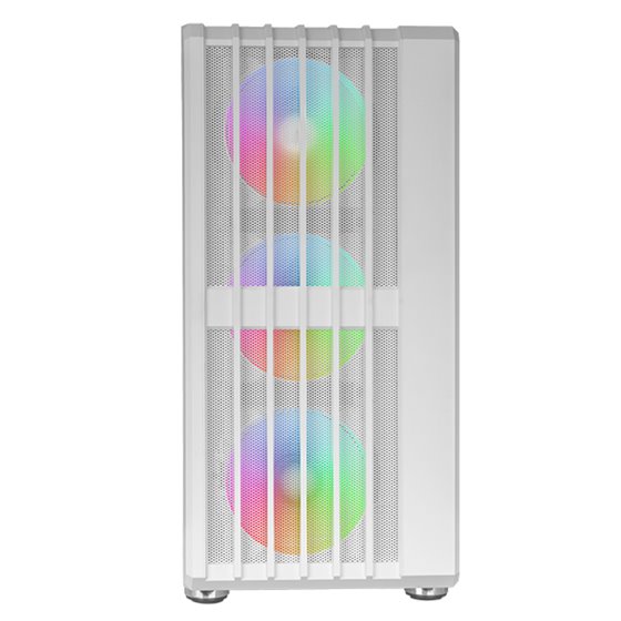 MC-VAULT, Caja Gaming ATX, 4x Ventiladores ARGB 120mm, Panel Frontal Mesh con Diseño Vertical, Ventana Lateral Cristal Templado,