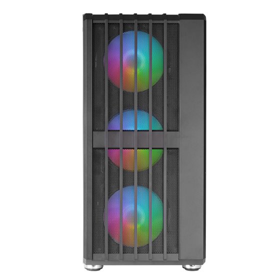 MC-VAULT, Caja Gaming ATX, 4x Ventiladores ARGB 120mm, Panel Frontal Mesh con Diseño Vertical, Ventana Lateral Cristal Templado,