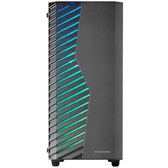MC-VOLT, Caja Gaming ATX, Ventilador ARGB 120mm, Rejilla Frontal ARGB, Ventana Lateral Completa Cristal Templado, Gestión de Cab