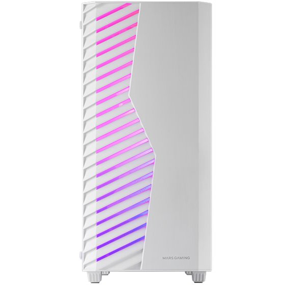 MC-VOLT, Caja Gaming ATX, Ventilador ARGB 120mm, Rejilla Frontal ARGB, Ventana Lateral Completa Cristal Templado, Gestión de Cab