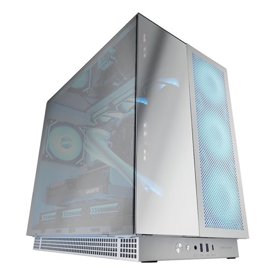 MC-NOVA3, Caja Gaming Custom XXL E-ATX, Tripe Cristal Cromado Continuo Sin Marco, Soporte Completo Refrigeración Líquida, Alumin
