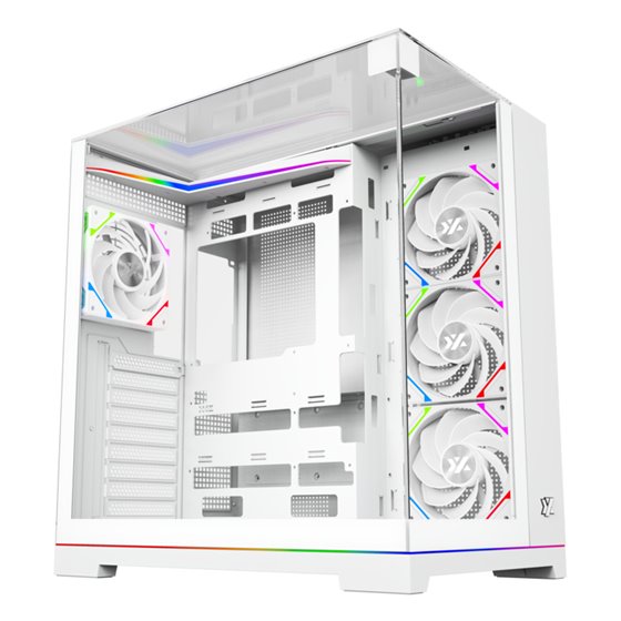 TESSERACT A-RGB, TORRE GAMING, 4x VENTILADORES, 3D ULTRA-PANORAMICO,BTF, TYPO C, ATX, BANCA