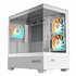 C201 PANORAMIC ICE Caja para PC – Torre media, m-ATX, compatible con radiador de 360 mm, 3 ventiladores preinstalados, USB 3.0, 
