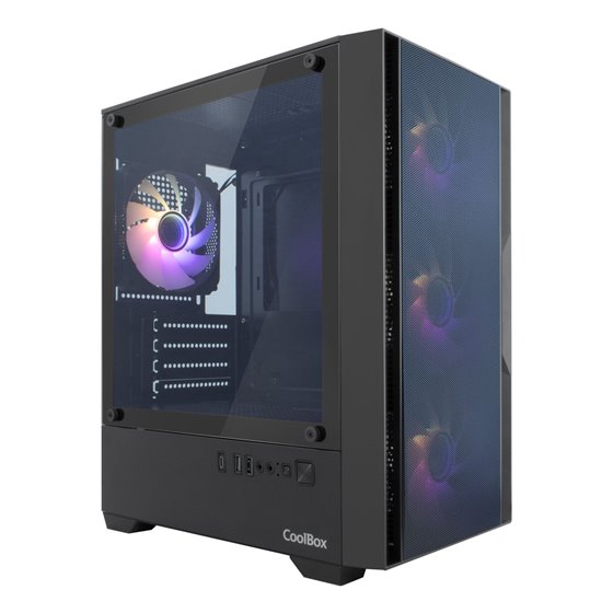 Gaming caja MATX GM220 fusion negra mesh USB-C 3.2 gen1 sin fte+ 4 vent. ARGB