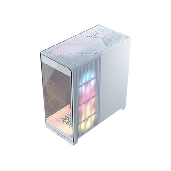 4500X LX-R RGB Tempered Glass Mid-Tower, White Midi Tower Blanco