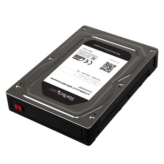 Adaptador Caja para Discos Duros o SSD de 2,5" a 3,5" SATA - Convertidor para Disco Duro Externo para Unidades de hasta 12,5mm d