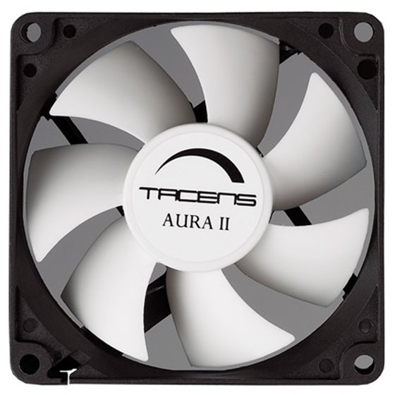 3AURAII8, Ventilador Ordenador 8 cm, Ultrasilencioso, Antipolvo, Negro