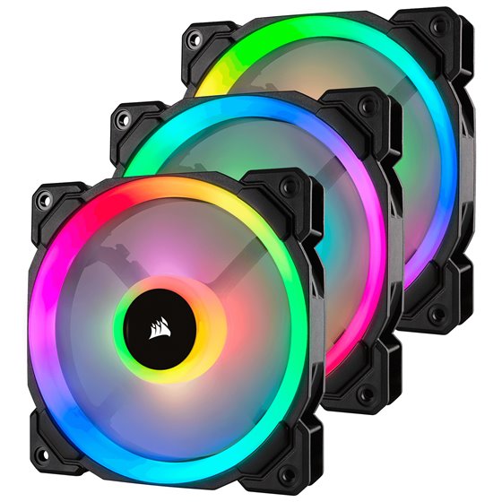 LL120 RGB Carcasa del ordenador Ventilador 12 cm Negro, Blanco