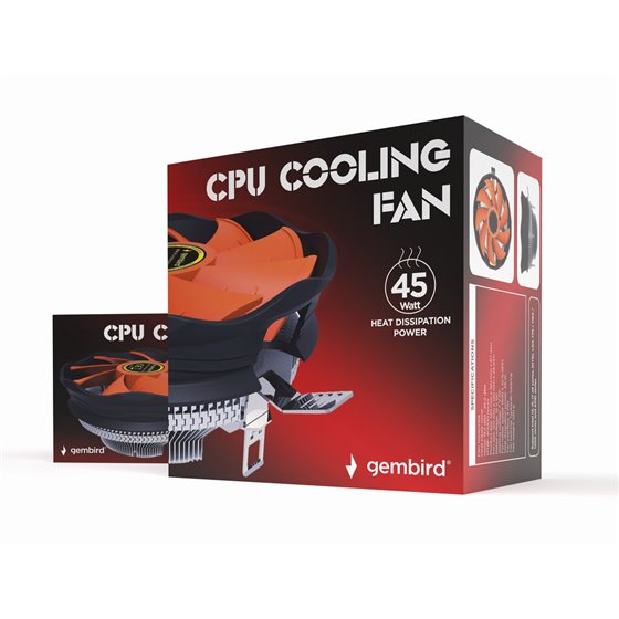 CPU-HURACAN-X30 sistema de refrigeración para ordenador Procesador Refrigerador de aire 12 cm Negro, Naranja
