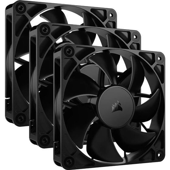 RS120 Carcasa del ordenador Ventilador 12 cm Negro 3 pieza(s)